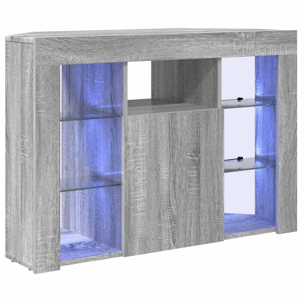 Mobile TV LED Angolare Grigio Sonoma 100x40x68cm