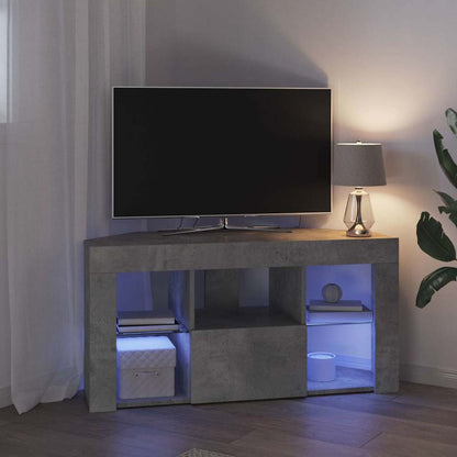 Mobile TV LED Angolare Grigio cemento 100 x 40 x 50 cm