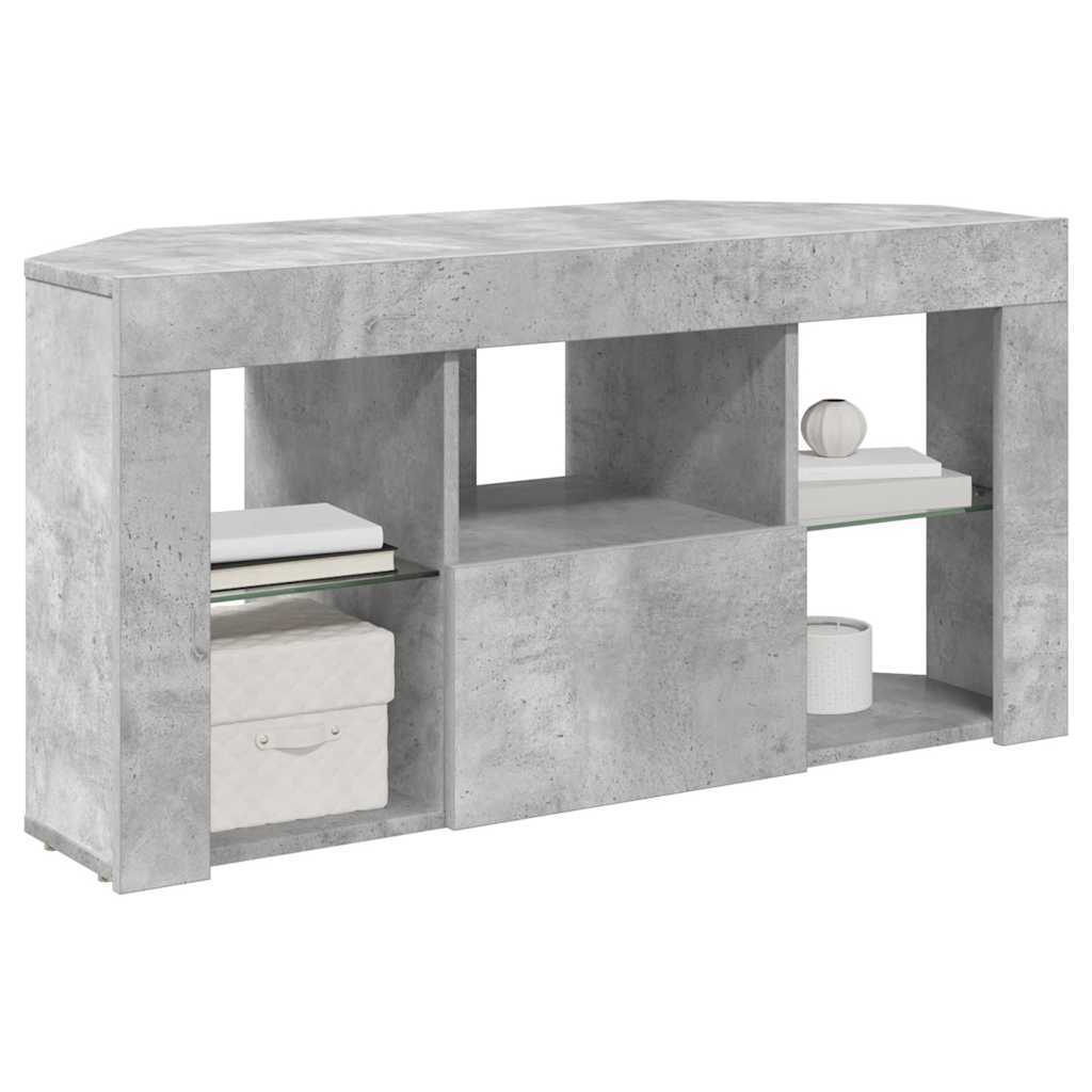 Mobile TV LED Angolare Grigio cemento 100 x 40 x 50 cm