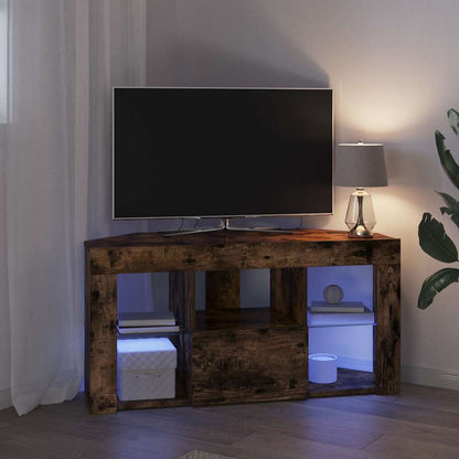 Mobile TV LED Angolare Rovere fumÃ© 100 x 40 x 50 cm