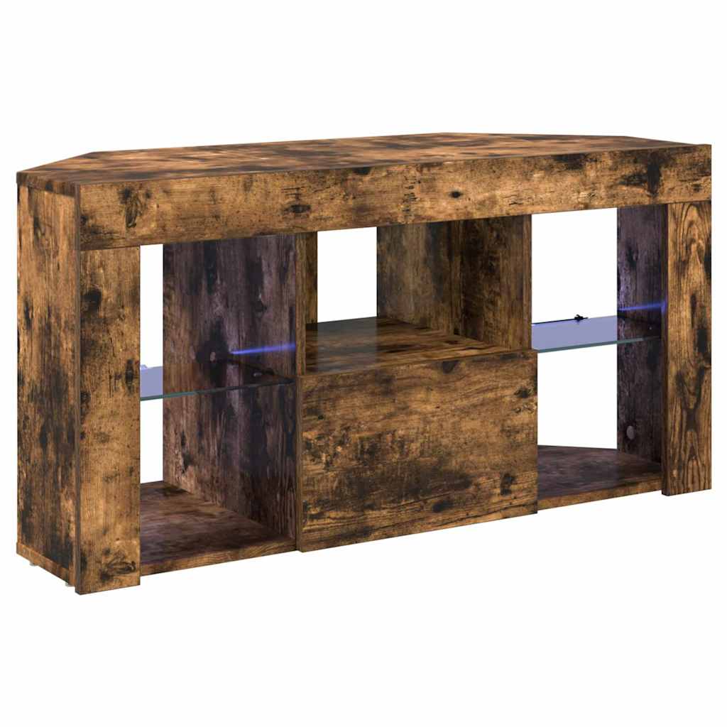 Mobile TV LED Angolare Rovere fumÃ© 100 x 40 x 50 cm
