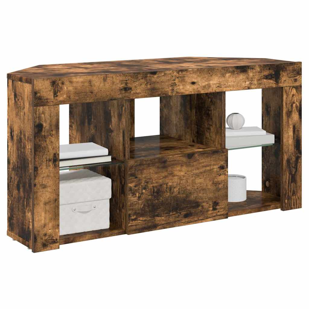 Mobile TV LED Angolare Rovere fumÃ© 100 x 40 x 50 cm