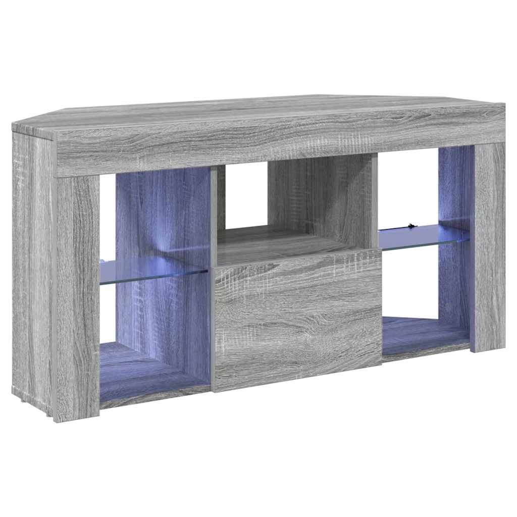 Mobile TV LED Angolare Grigio Sonoma 100 x 40 x 50 cm