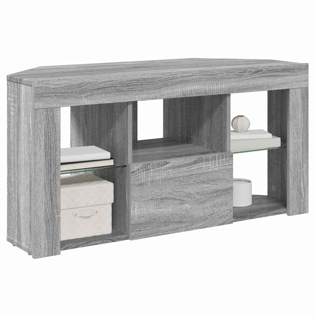 Mobile TV LED Angolare Grigio Sonoma 100 x 40 x 50 cm