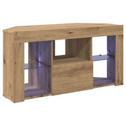 Mobile TV LED Angolare Rovere artigianale 100 x 40 x 50 cm