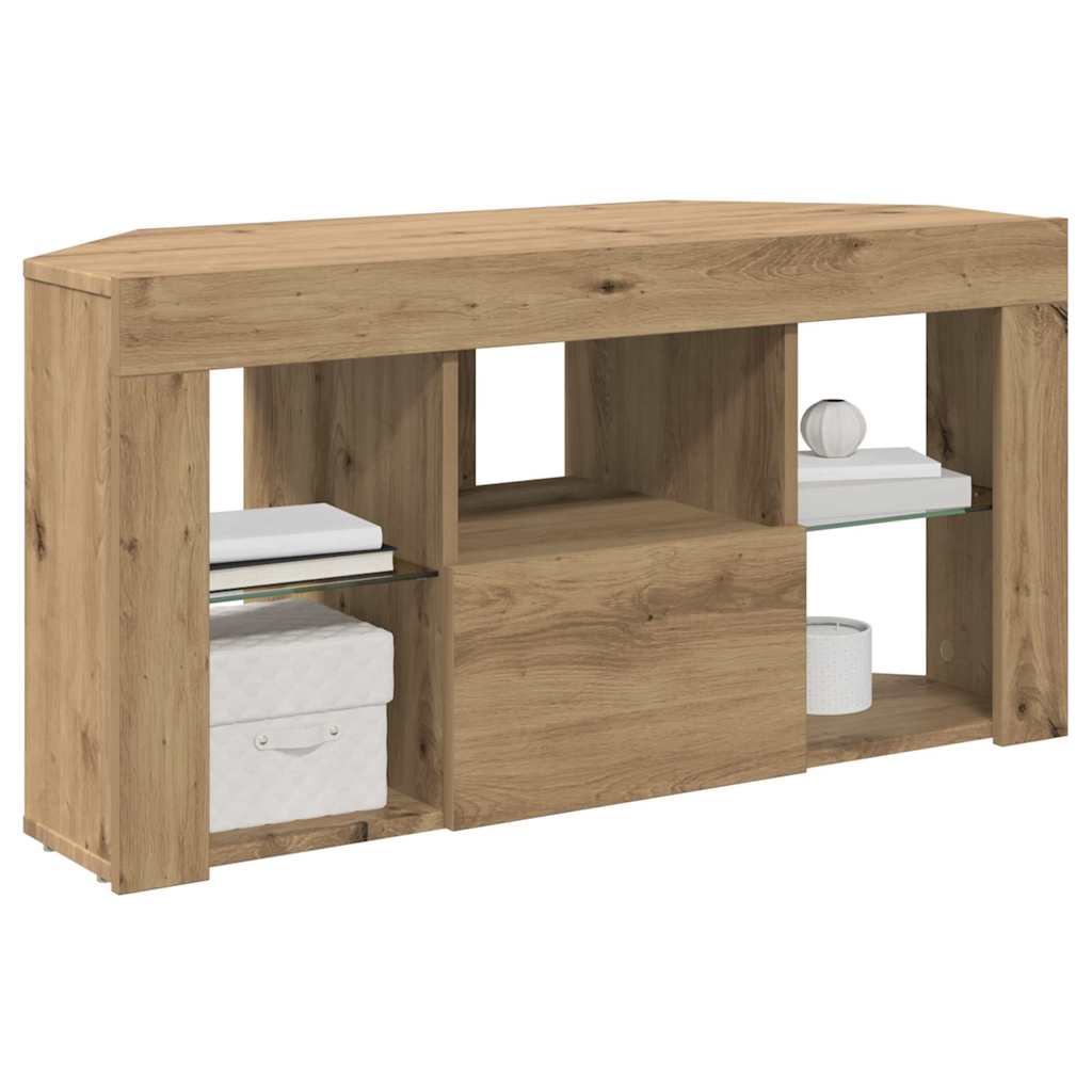 Mobile TV LED Angolare Rovere artigianale 100 x 40 x 50 cm