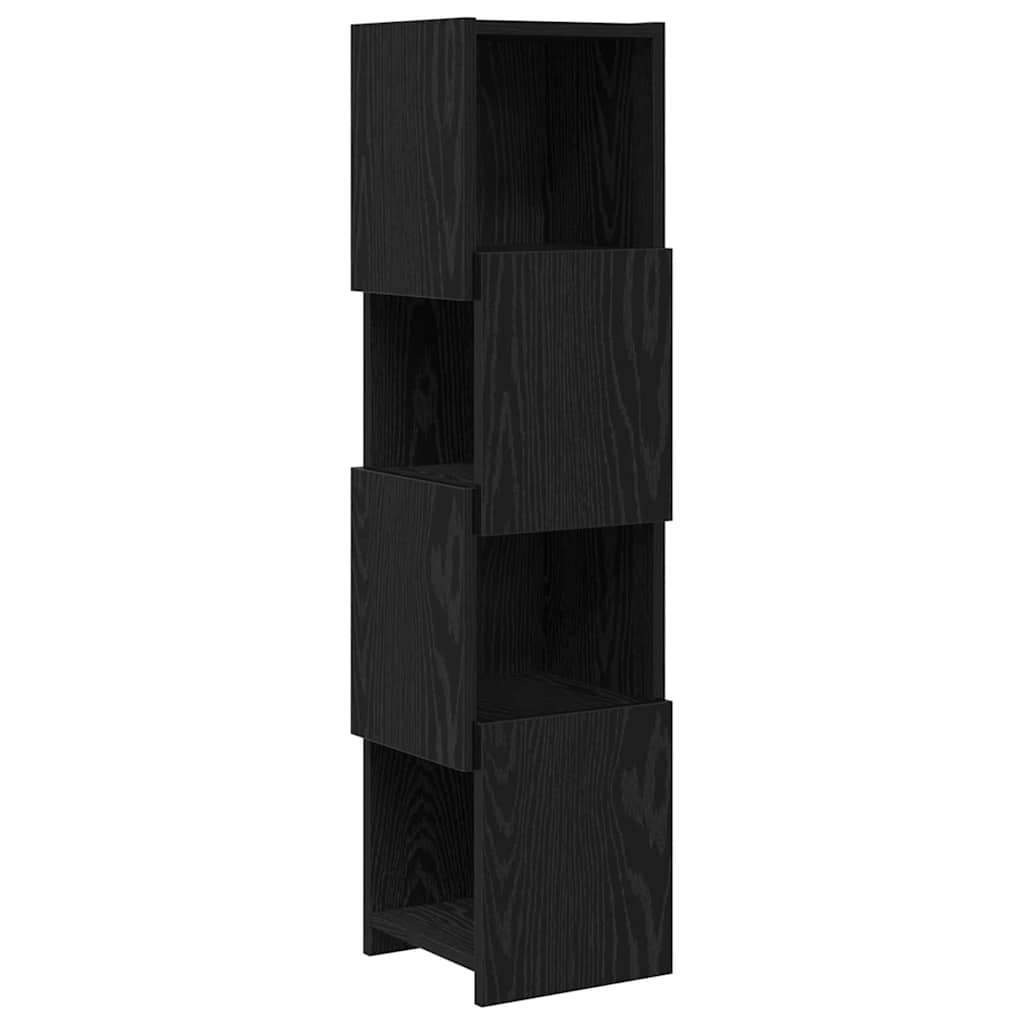 Mobile angolare Rovere Nero 25,5x25x102cm Legno multistrato