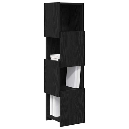 Mobile angolare Rovere Nero 25,5x25x102cm Legno multistrato