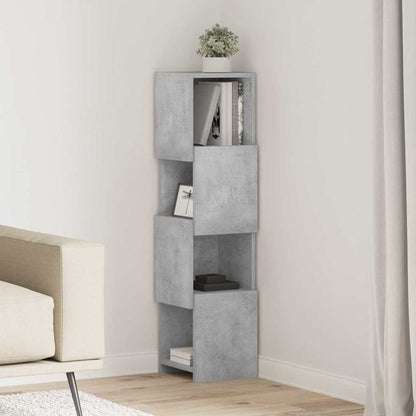 Mobile angolare Grigio cemento 25,5x25x102cm Legno multistrato