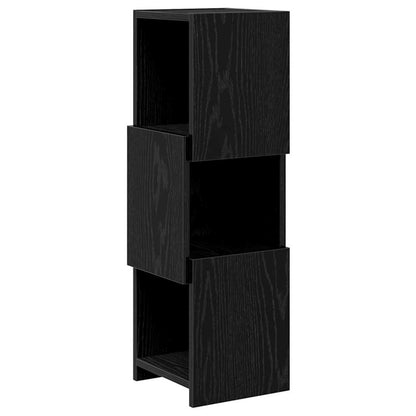 Mobile angolare Rovere Nero 25,5x25x80cm Legno multistrato