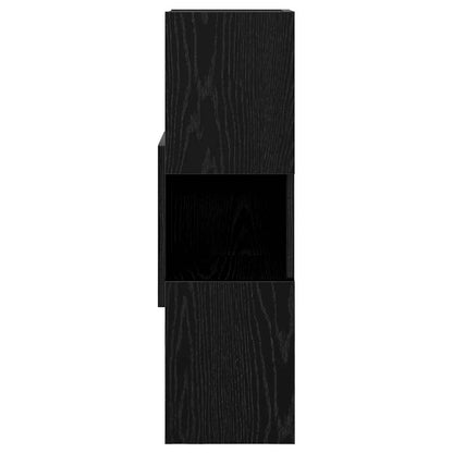 Mobile angolare Rovere Nero 25,5x25x80cm Legno multistrato
