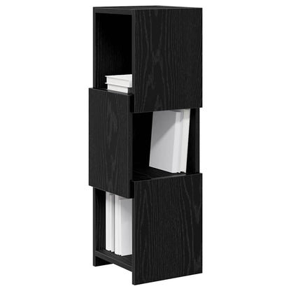 Mobile angolare Rovere Nero 25,5x25x80cm Legno multistrato