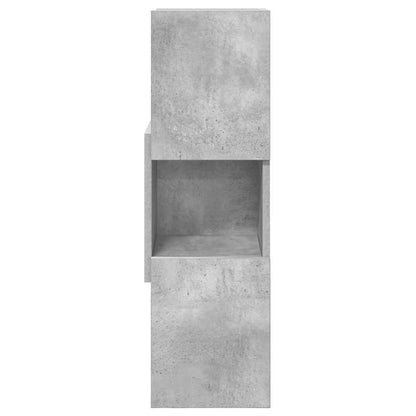 Mobile angolare Grigio cemento 25,5x25x80cm Legno multistrato