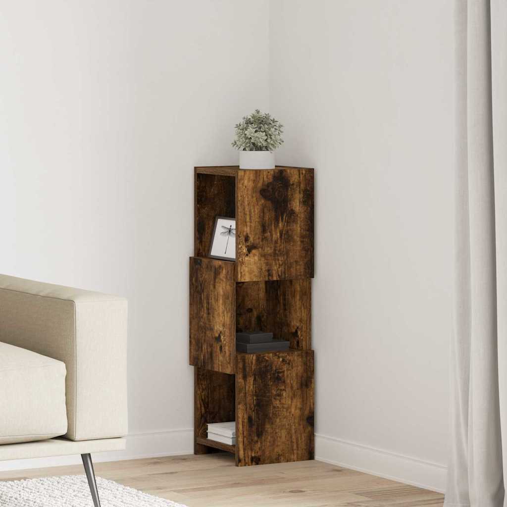 Mobile angolare Rovere fumÃ© 25,5x25x80cm Legno multistrato