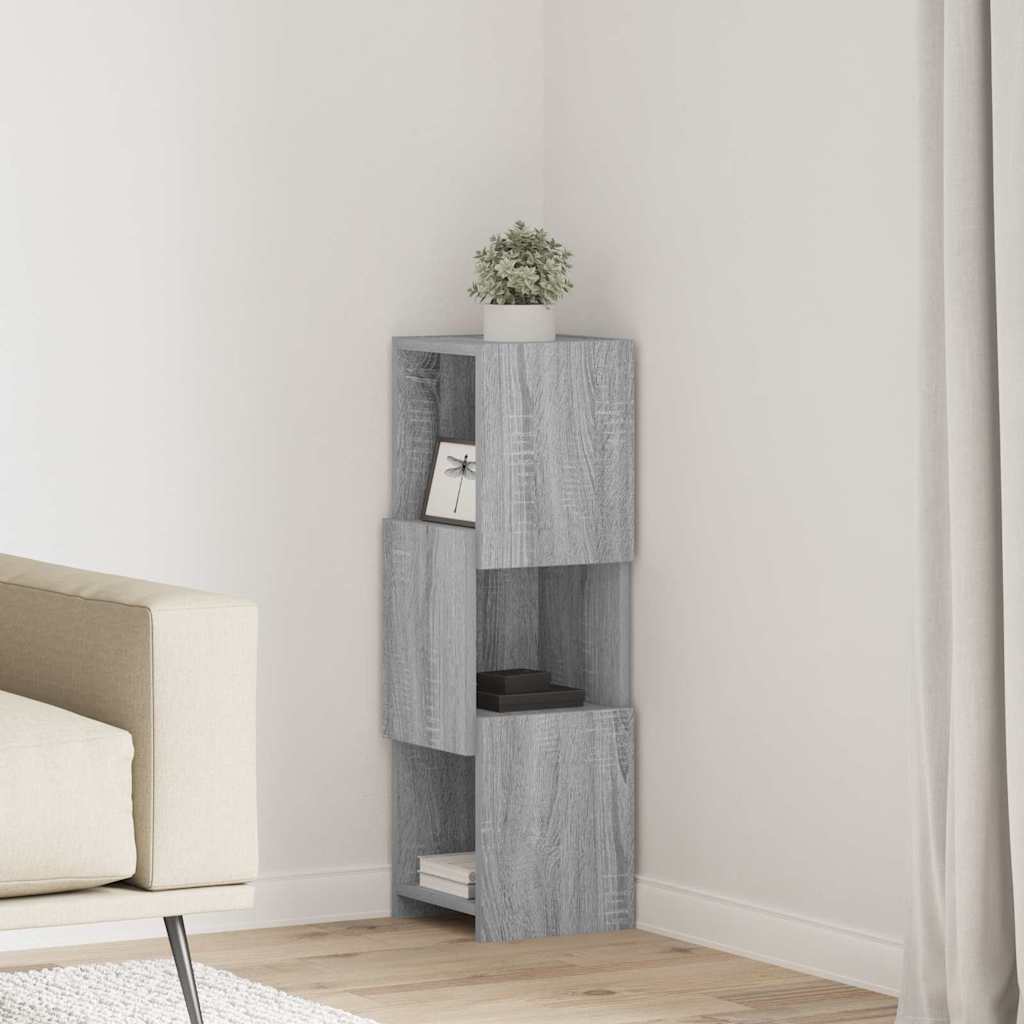 Mobile angolare Grigio Sonoma 25,5x25x80cm Legno multistrato