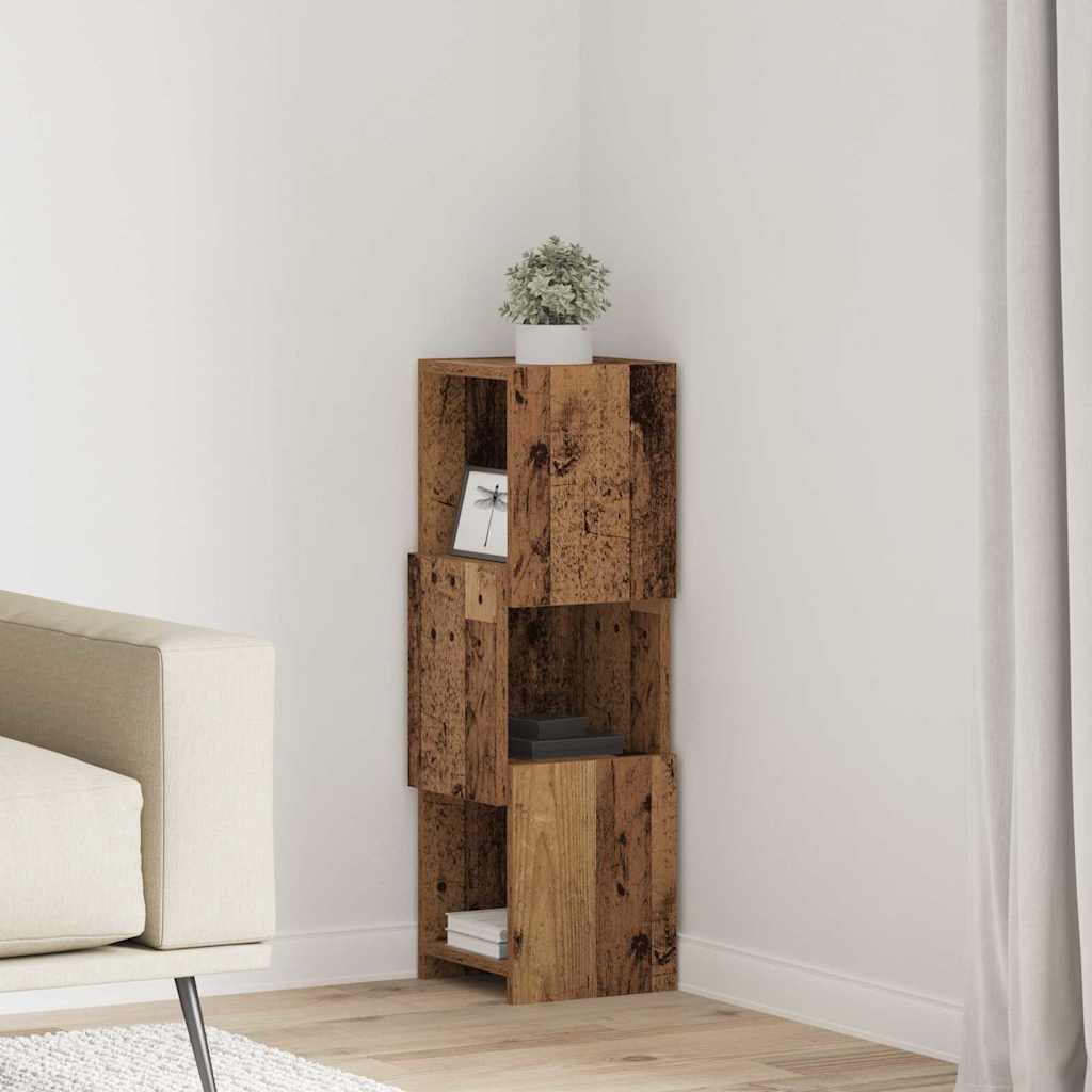 Mobile angolare Legno vecchio 25,5x25x80cm Legno multistrato