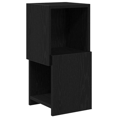Mobile angolare Rovere Nero 25,5x25x55cm Legno multistrato