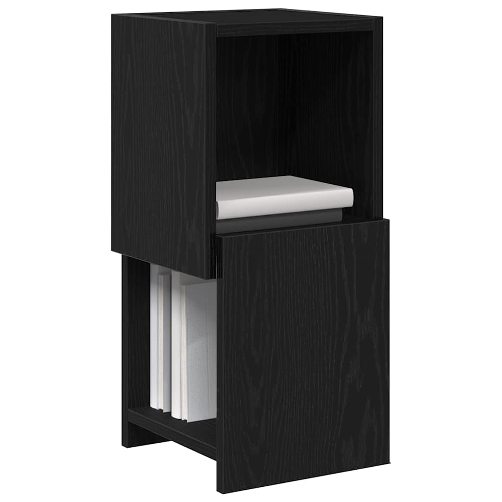 Mobile angolare Rovere Nero 25,5x25x55cm Legno multistrato