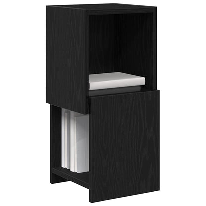 Mobile angolare Rovere Nero 25,5x25x55cm Legno multistrato