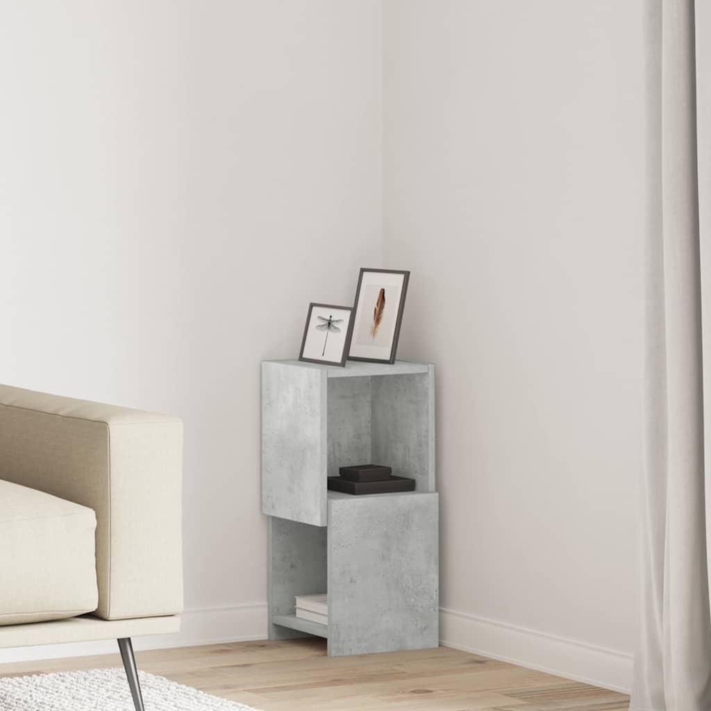 Mobile angolare Grigio cemento 25,5x25x55cm Legno multistrato