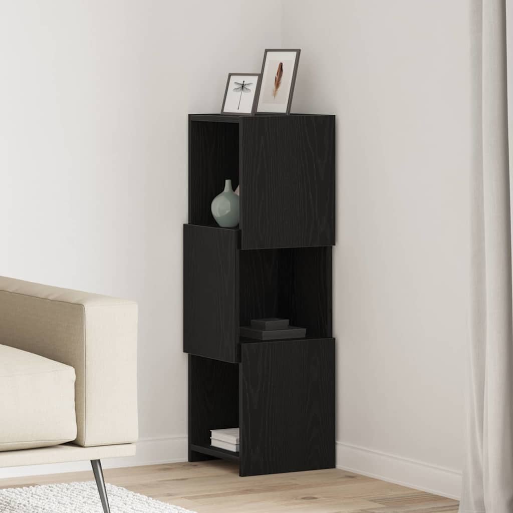 Mobile angolare Rovere Nero 30,5x30x95cm Legno multistrato