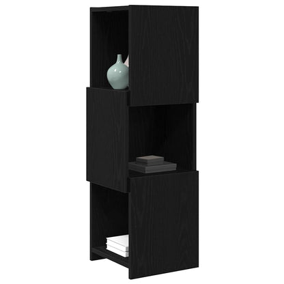 Mobile angolare Rovere Nero 30,5x30x95cm Legno multistrato