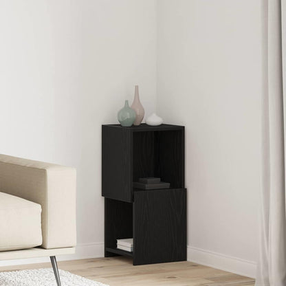 Mobile angolare Rovere Nero 30,5x30x65cm Legno multistrato