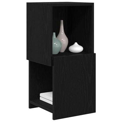 Mobile angolare Rovere Nero 30,5x30x65cm Legno multistrato