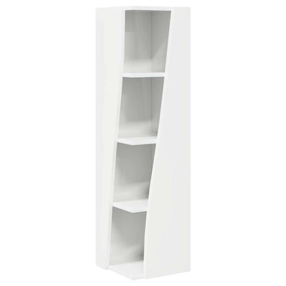 Mobile angolare Bianco Lucido 27,5x27x102cm Legno multistrato