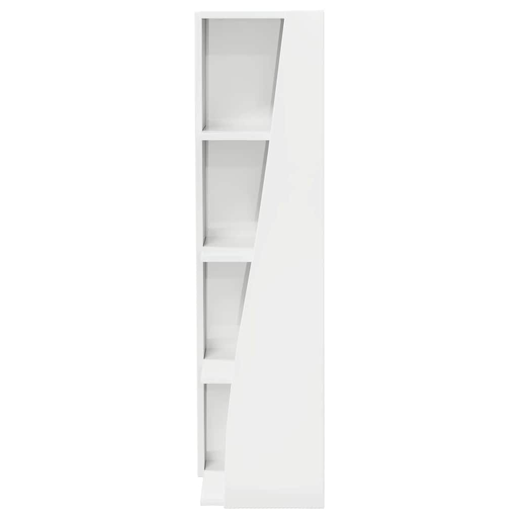Mobile angolare Bianco Lucido 27,5x27x102cm Legno multistrato