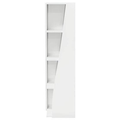 Mobile angolare Bianco Lucido 27,5x27x102cm Legno multistrato