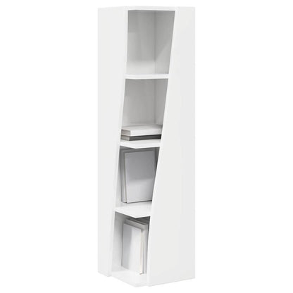 Mobile angolare Bianco Lucido 27,5x27x102cm Legno multistrato
