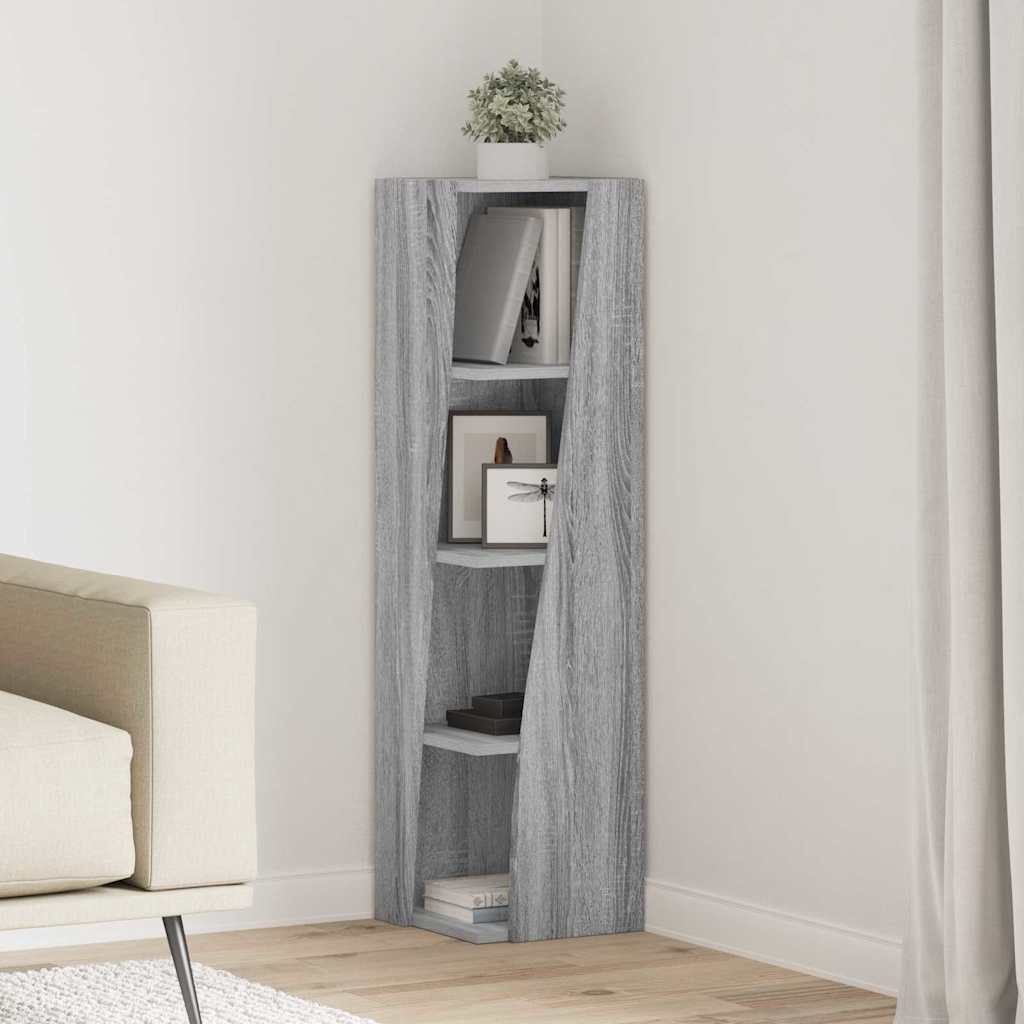 Mobile angolare Grigio Sonoma 27,5x27x102cm Legno multistrato