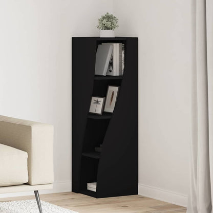 Mobile angolare Nero 32x32x102cm Legno multistrato