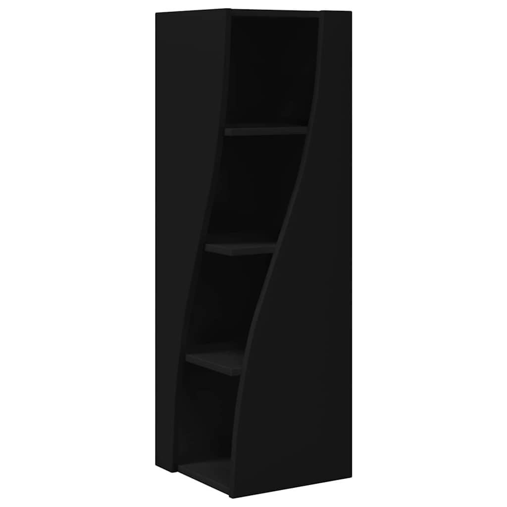 Mobile angolare Nero 32x32x102cm Legno multistrato