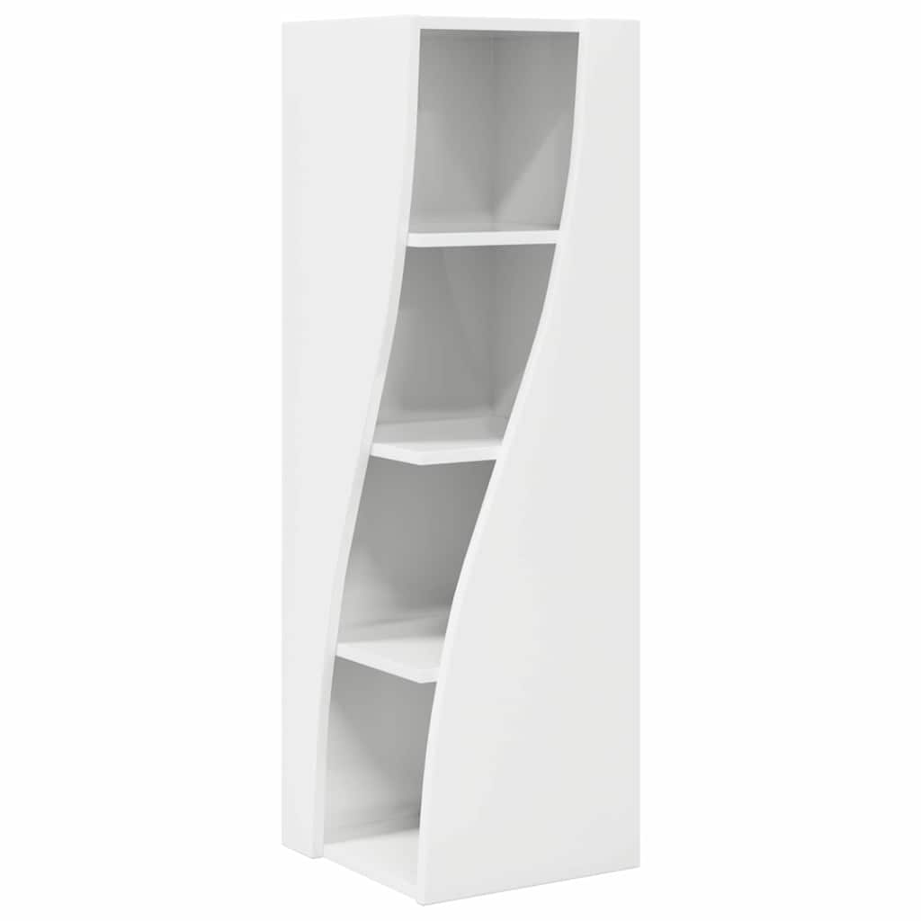 Mobile angolare Bianco Lucido 32x32x102cm Legno multistrato