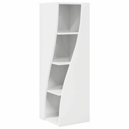 Mobile angolare Bianco Lucido 32x32x102cm Legno multistrato
