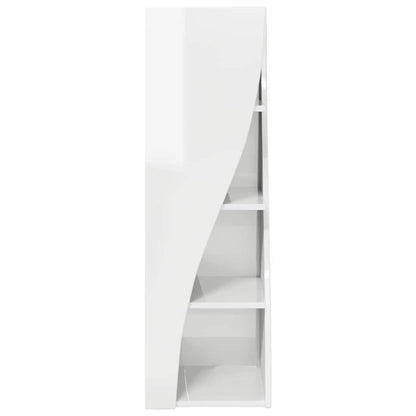 Mobile angolare Bianco Lucido 32x32x102cm Legno multistrato