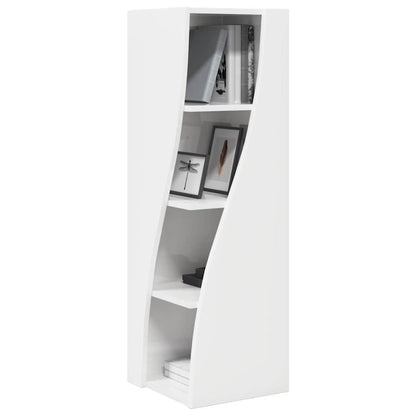 Mobile angolare Bianco Lucido 32x32x102cm Legno multistrato