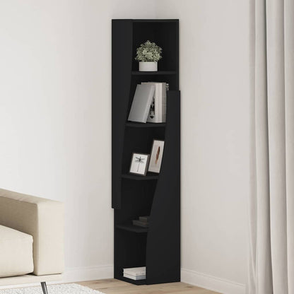 Mobile angolare Nero 27,5x27x140cm Legno multistrato