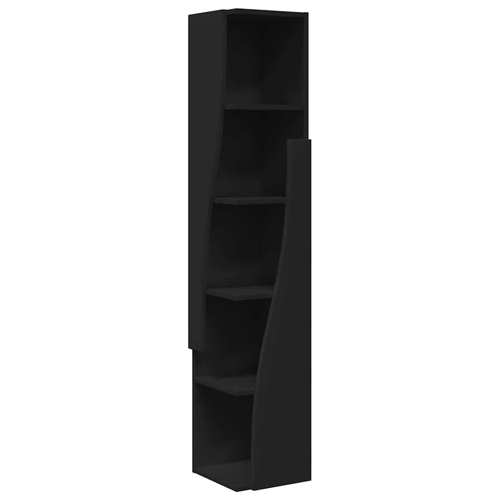 Mobile angolare Nero 27,5x27x140cm Legno multistrato