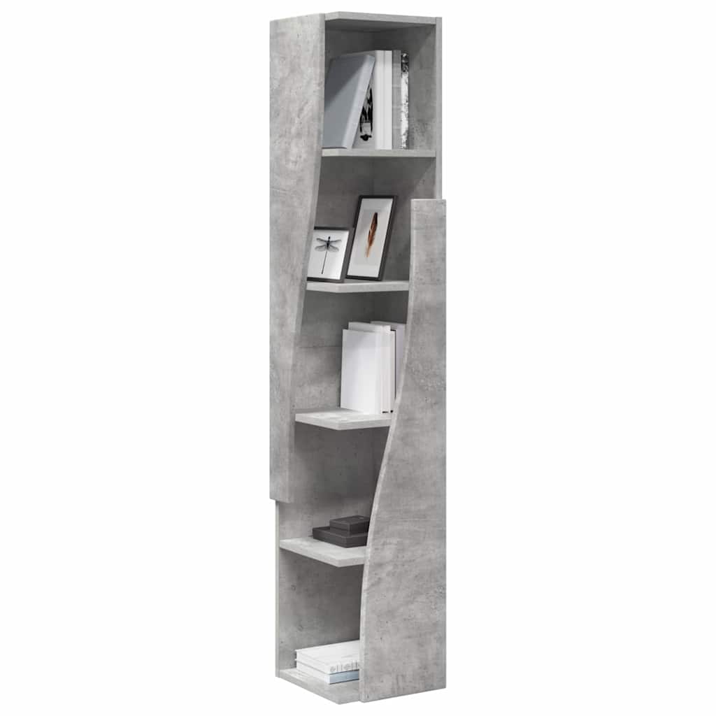 Mobile angolare Grigio cemento 27,5x27x140cm Legno multistrato