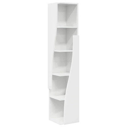 Mobile angolare Bianco Lucido 27,5x27x140cm Legno multistrato