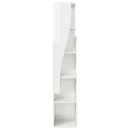 Mobile angolare Bianco Lucido 27,5x27x140cm Legno multistrato