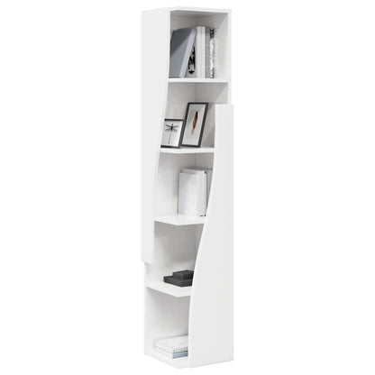 Mobile angolare Bianco Lucido 27,5x27x140cm Legno multistrato