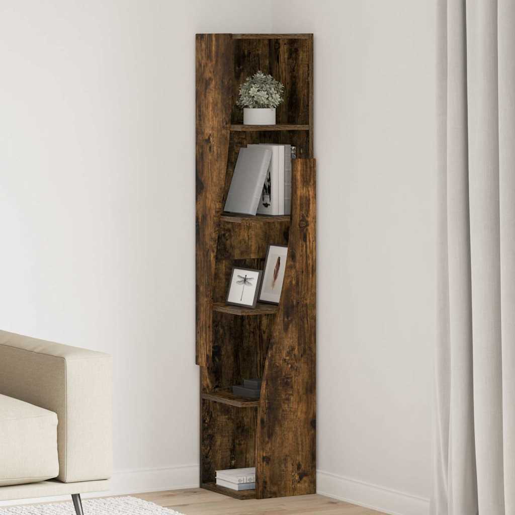 Mobile angolare Rovere fumÃ© 27,5x27x140cm Legno multistrato