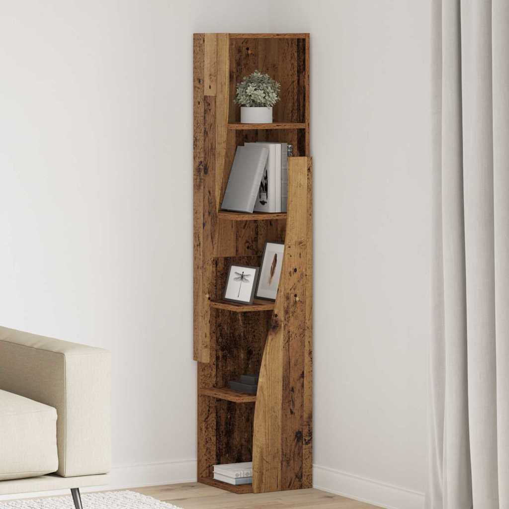 Mobile angolare Legno vecchio 27,5x27x140cm Legno multistrato