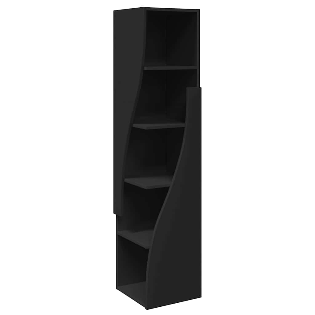 Mobile angolare Nero 32x32x140cm Legno multistrato