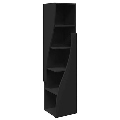 Mobile angolare Nero 32x32x140cm Legno multistrato