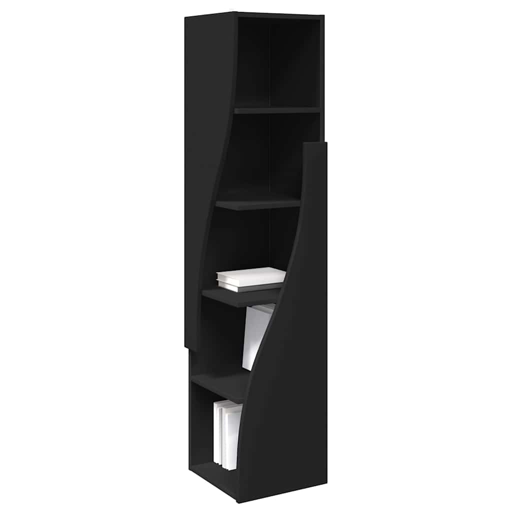 Mobile angolare Nero 32x32x140cm Legno multistrato